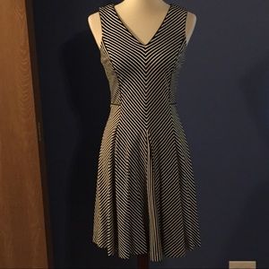Banana Republic black and white striped dress